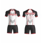 Custom-designed fully sublimated football kits – digital printing, French-style jerseys with custom names