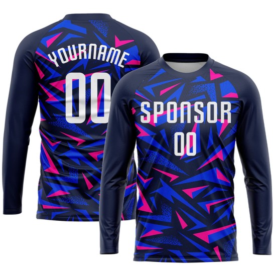 High-quality custom 100% polyester long-sleeve football jerseys – breathable, French style, youth sizes, factory-customized logo
