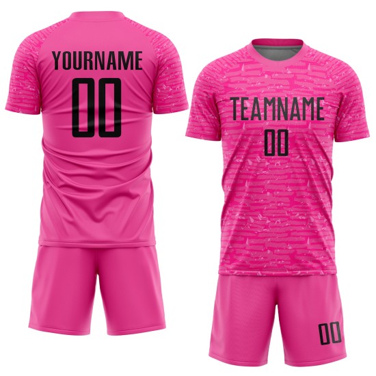 Uniform Black Custom Pink Jersey Soccer Sublimation
