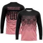 Medium Soccer Pink Custom Sublimation Black Uniform Jersey