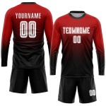 Jersey Fashion Uniform Soccer White-Black Red Custom Sublimation Fade