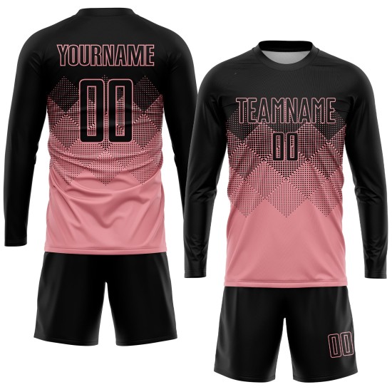 Medium Soccer Pink Custom Sublimation Black Uniform Jersey